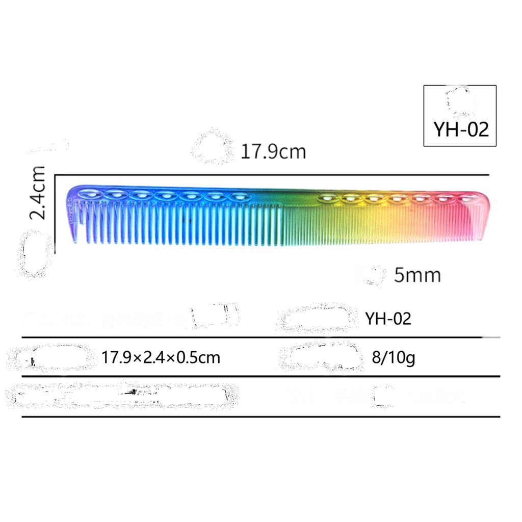 Combo 2 Lược cắt tóc bảy màu nam nữ