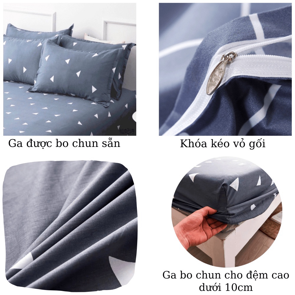 Bộ Ga Gối Poly Cotton M4 M6/M8  | Mẫu nâu  Chát với shop