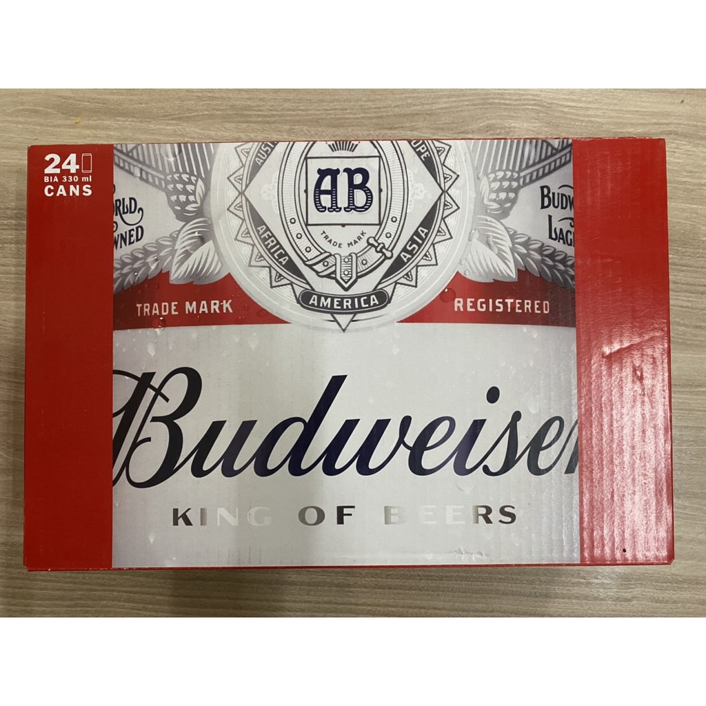 (CÓ QUÀ TẶNG) Bia Budweiser thùng 24 lon 330ml có kèm quà tặng