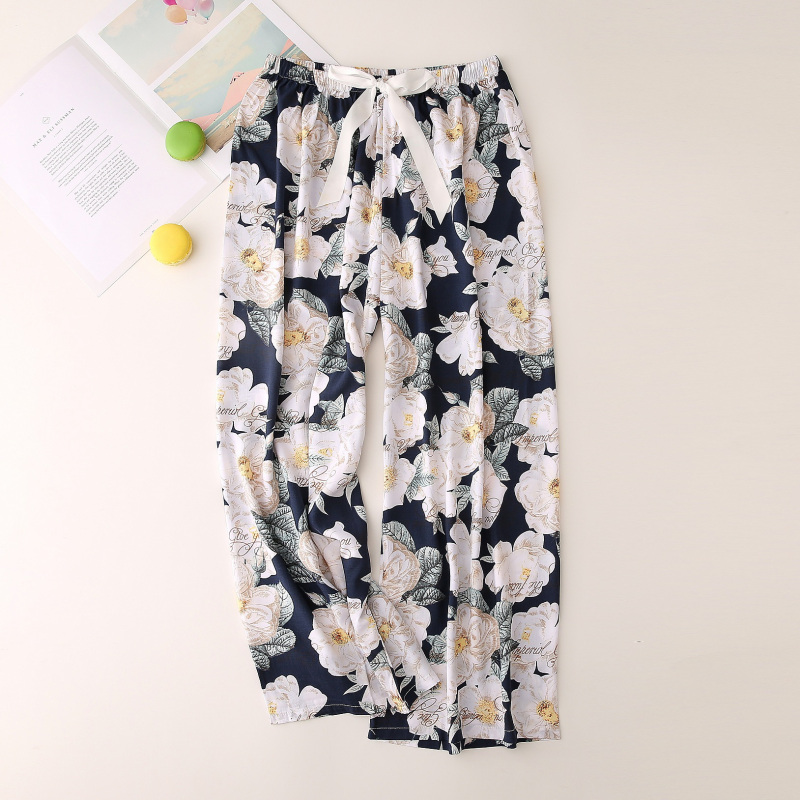 Quần Ngủ Bằng Cotton Lụa Mỏng Ống Rộng Lưng Cao Thời Trang Mùa Hè Thoải Mái Cho Nữ | BigBuy360 - bigbuy360.vn