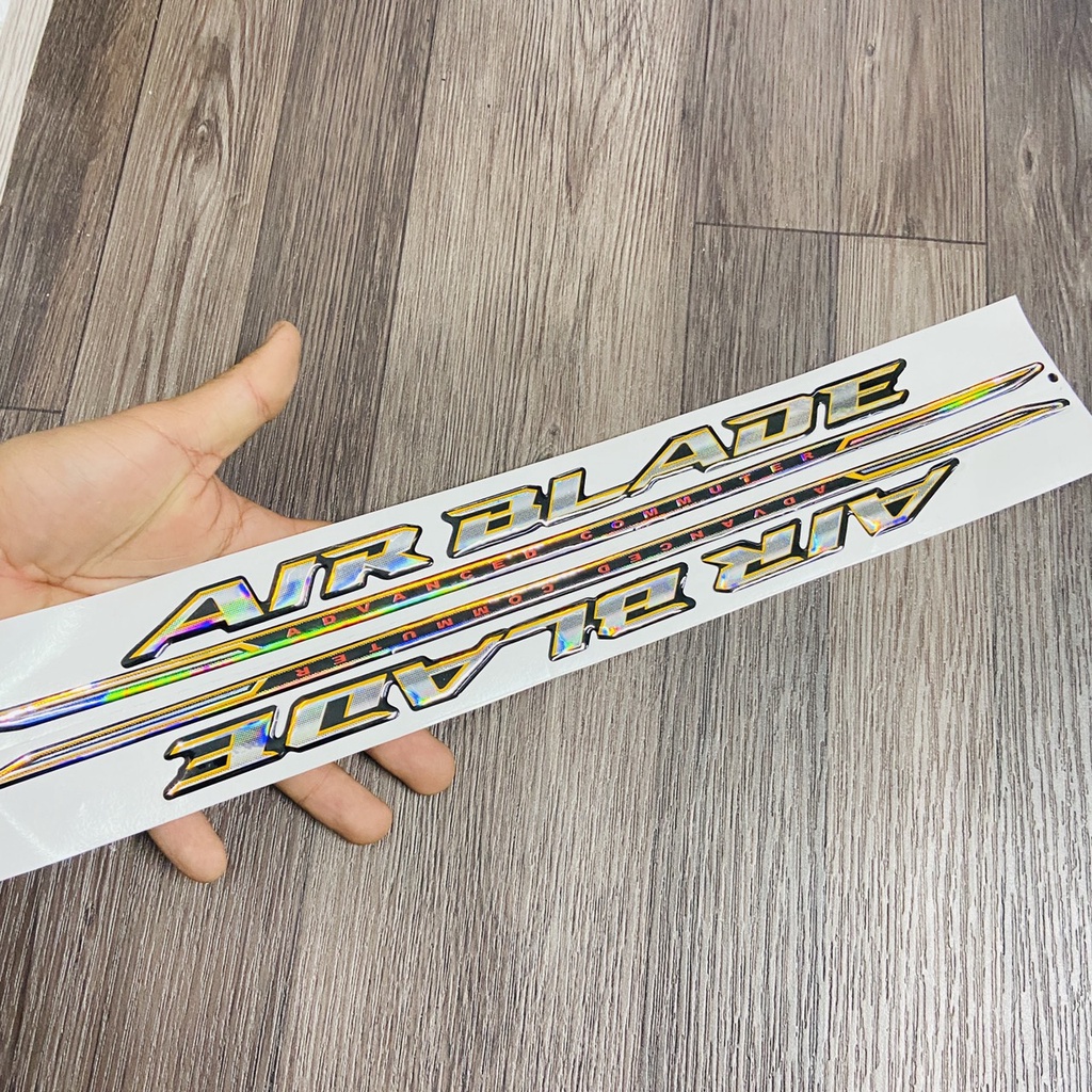 Bộ tem Air Blade chữ nổi dán trang trí dàn áo xe các đời 2007, 2008, 2009, 2010 ( Hàng linh kiện )