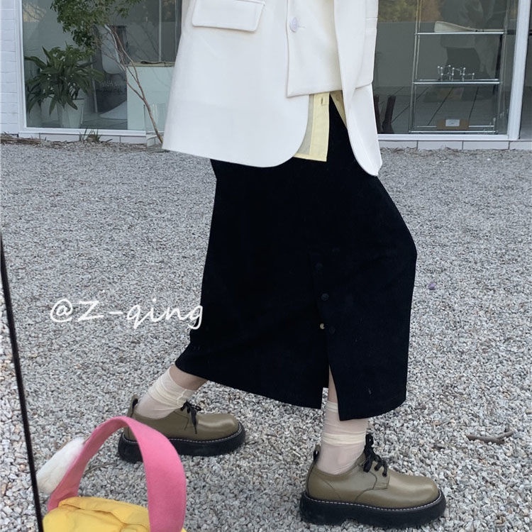 Chân Váy Dài Lưng Cao Màu Xám Thiết Kế Xẻ Tà Thời Trang Cho Nữ