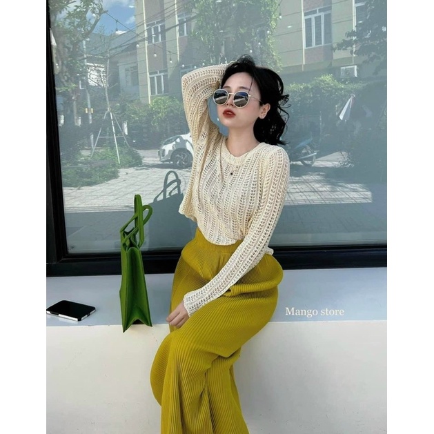 Quần suông tăm to ống sớ tôn dáng màu sắc