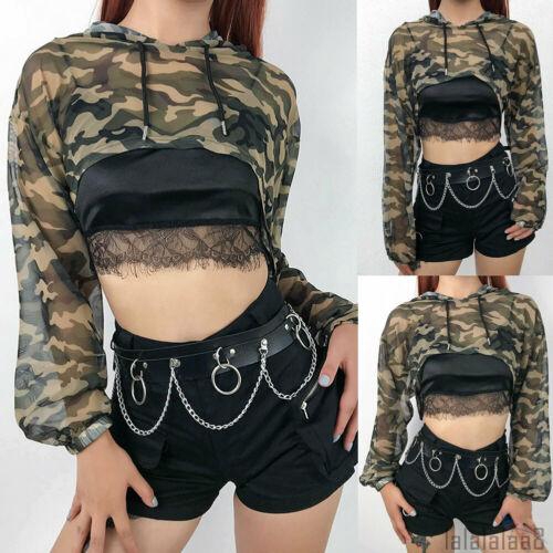 Áo thun croptop dài tay họa tiết rằn ri thời trang cho nữ