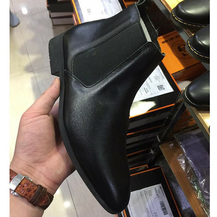 GIÀY BỐT DA PU NAM THỜI TRANG KIỂU DÁNG BỐT CAO CỔ PHONG CÁCH CAO BỒI DA TRƠN LỲ BÓNG