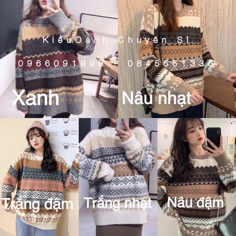 Áo len vintage thổ cẩm hàng QC dày dặn sẵn SLL | BigBuy360 - bigbuy360.vn