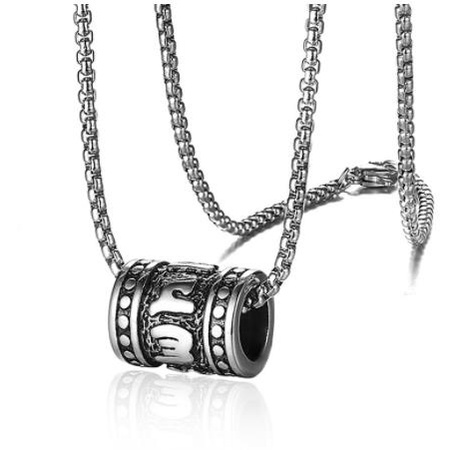 Vòng cổ Mặt Hình Trụ Bằng Thép Không Gỉ Thời Trang Cho Nam Và Nữ