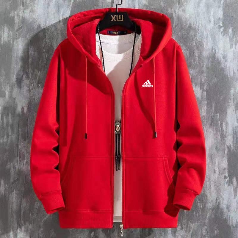 Áo Khoác Thể Thao Adidas Có Mũ Trùm Đầu Màu Đen Có Size Lớn M-4Xl Dành Cho Nam Giới