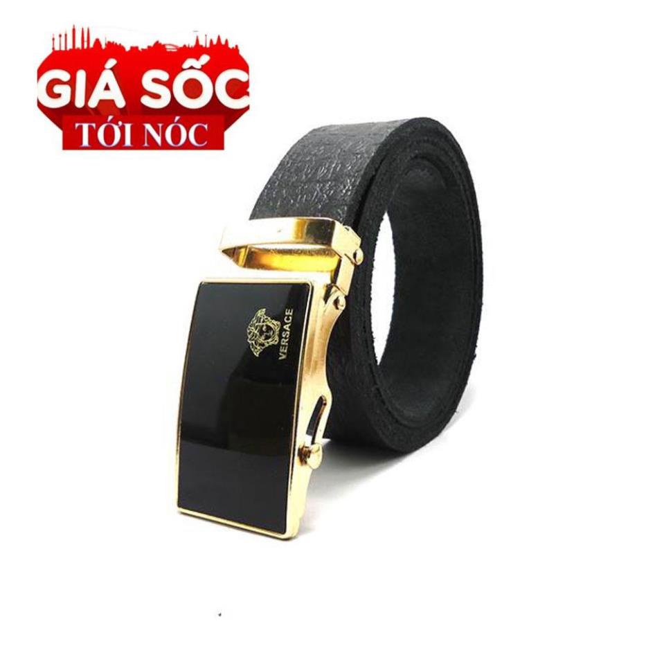 Thắt lưng da, Dây nịt nam khóa lăn - vesac - Đẳng cấp doanh nhân ( mầu đen ) *