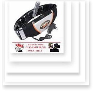 Đai massage nóng & rung 2 trong 1 VIBRO SHAPE (Đen) + Tặng 1 Đai quấn nóng giảm mỡ bụng SWEAT BELT