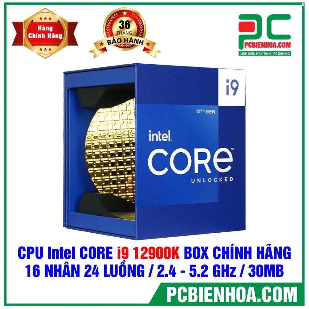 CPU - BỘ VI XỬ LÝ CORE I9 12900K BOX CHÍNH HÃNG ( 16 NHÂN 24 LUỒNG / 2.4 - 5.2 GHZ / 30MB / INTEL® UHD GRAPHICS 770 )