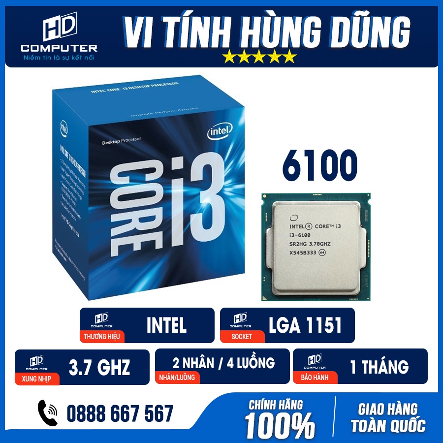 Chip CPU core i3 6098P / i3 6100 / i3 7100/ i3 7350K socket 1151 giá rẽ thế hệ 6 thế hệ 7 chạy main h110