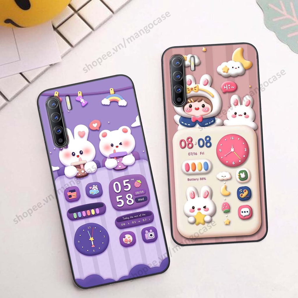 Ốp lưng Oppo Reno3 / Reno3 Pro / Reno 3 hình gấu, thỏ, đồng hồ cute dễ thương