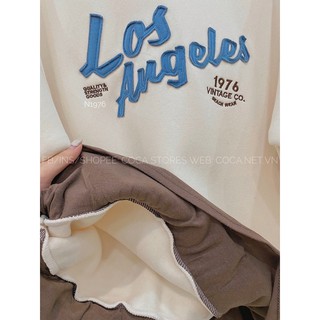 [N1976]🧵 Áo SWEATER nỉ bông phối vạt LOS (Có sẵn/ảnh thật)