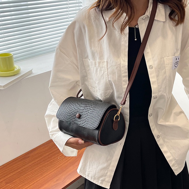 Túi Đeo Chéo Họa Tiết Da Cá Sấu Màu Sắc Đơn Giản Phong Cách Hàn Quốc Cho Nữ