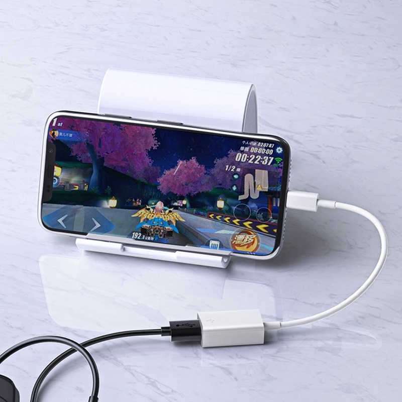 Cáp chuyển đổi OTG lightning sang USB truyền được dữ liệu bàn phím máy ảnh phù hợp cho điện thoại máy tính bảng | BigBuy360 - bigbuy360.vn