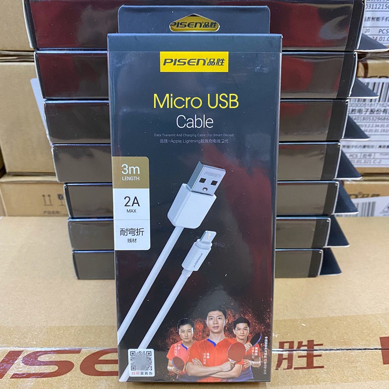 Dây Cáp Sạc Siêu Nhanh Micro USB P.S  3m