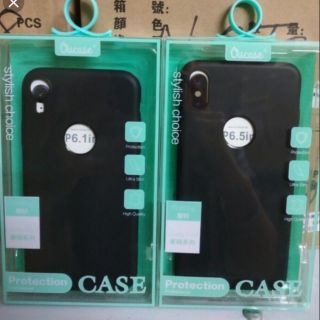Ốp lưng Ou Case cho iphone XS MAX/XR silicon dẻo màu (đen-xanh)