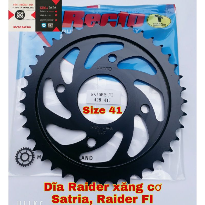 Dĩa Raider xăng cơ, Satria, Raider FI Recto, size 41. thái lan