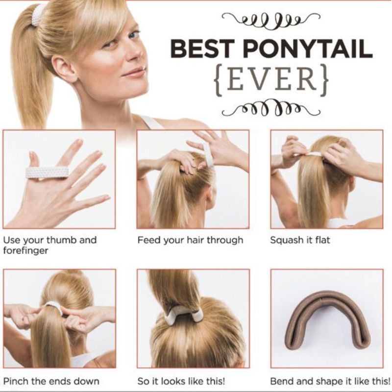 Set 3 Dây Cột Tóc Bằng Silicon Có Thể Gập Lại Cho Nữ Giá Đỡ