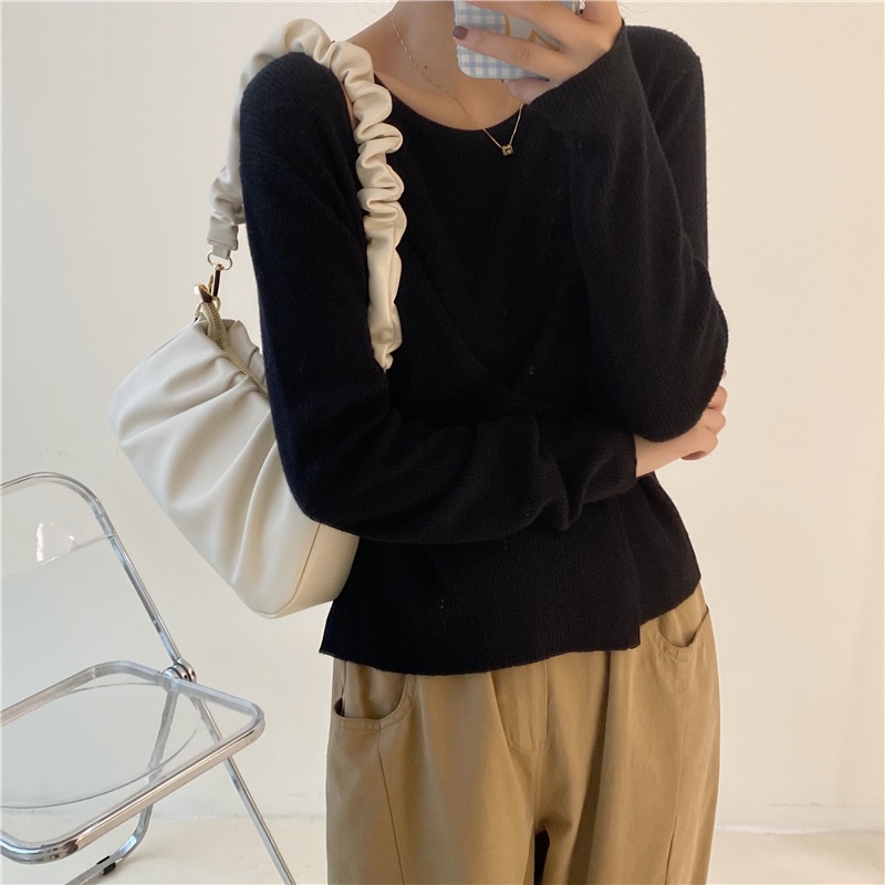 Túi xách nữ túi kẹp nách da cao cấp dáng chữ nhật dính kèm dây ngọc trai nhân tạo 1999store_official