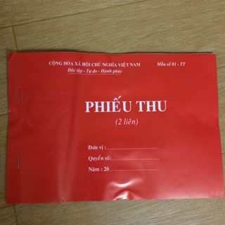 Phiếu thu 2 liên