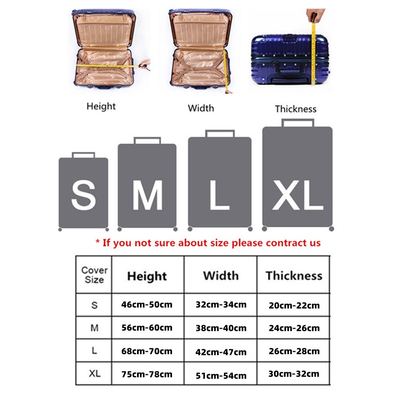 Vỏ Bọc Bảo Vệ Va Li Kéo Du Lịch 18-32inch Chất Liệu Dày Dặn Co Giãn Tốt Có Thể Giặt Sạch