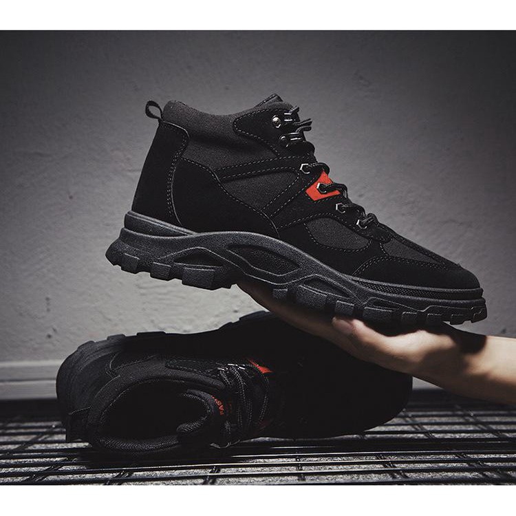 Giày Cổ Cao Nam RRStar31 Màu Đen Cực Chất - Giày Nam Thời Trang Phong Cách Bụi Bặm