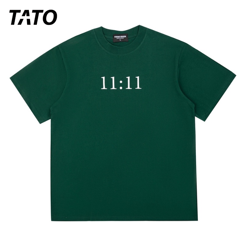 Áo Thun TATO Tay Lỡ 11:11 , Áo Phông Cotton Cổ Tròn Unisex Form Rộng Phong Cách Hàn Quốc - TATO Boutique