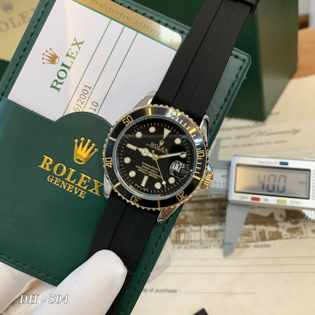 Đồng hồ nam Rolex - mặt tròn toạ độ xoay dây cao su chống nước cao cấp DH504 ngochang108