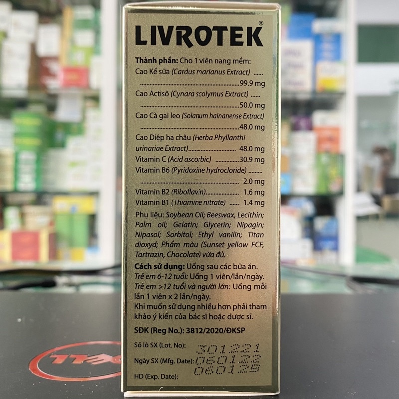 Livrotek – Hỗ trợ điều trị viêm gan, giải độc gan, hạ men gan và phục hồi chức năng gan (Hộp 60 viên)