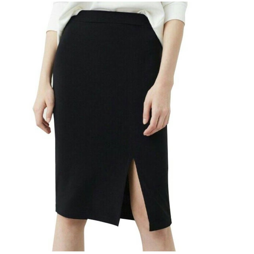 CHÂN VÁY BÚT CHÌ CÔNG SỞ LƯNG THUN XẺ TÀ TRƯỚC HẢI NGÂN