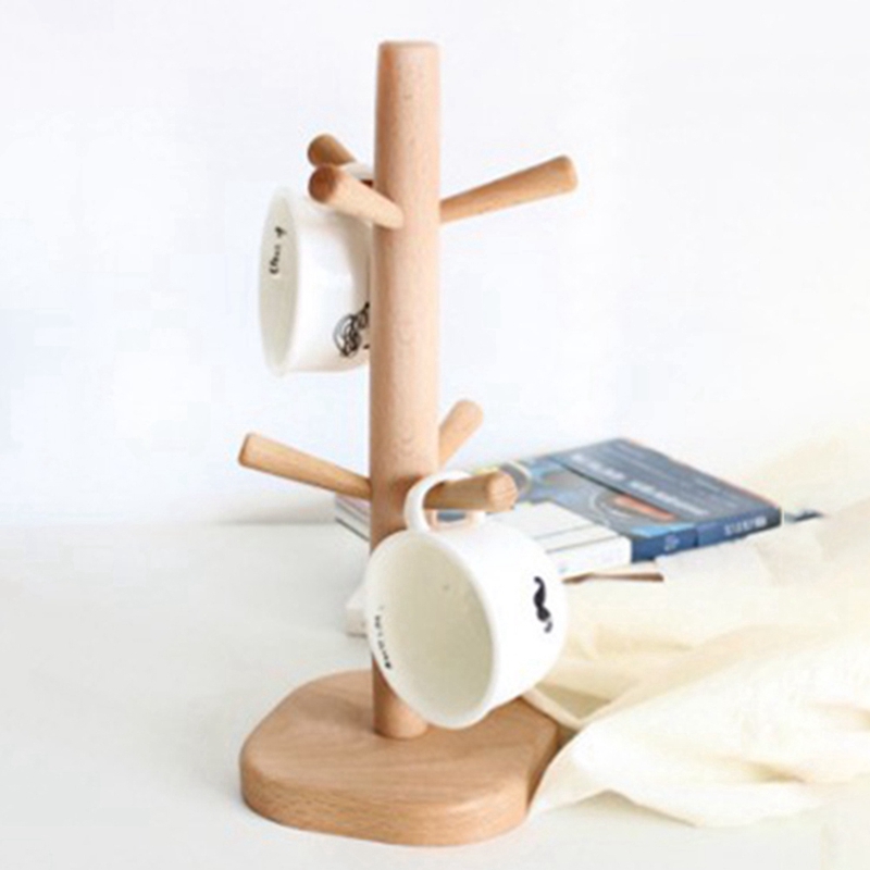 Giá gỗ treo 6 ly cốc tiện dụng