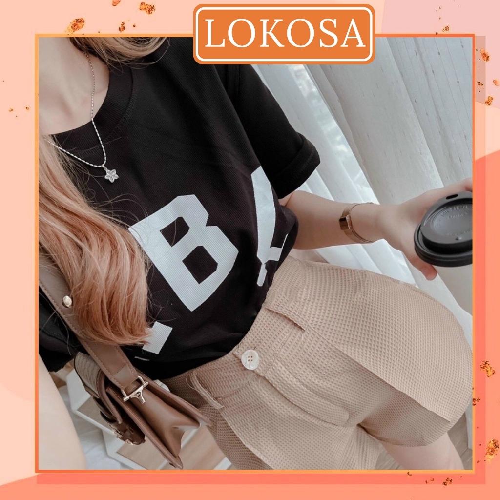 Quần Ống Rộng Nữ LOKOSA Thiết Kế Lưng Cao Phong Cách Hàn Quốc Có Rút Mặc Ở Nhà Thể Thao Năng Động QD008