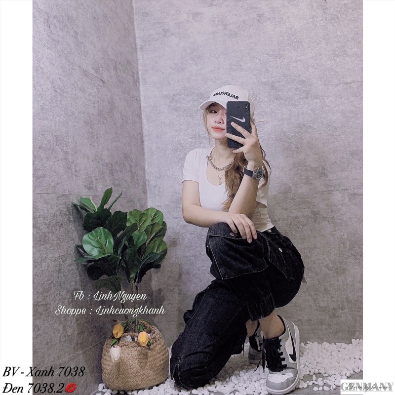 Quần baggy bò túi hộp cá tính. Size S M L