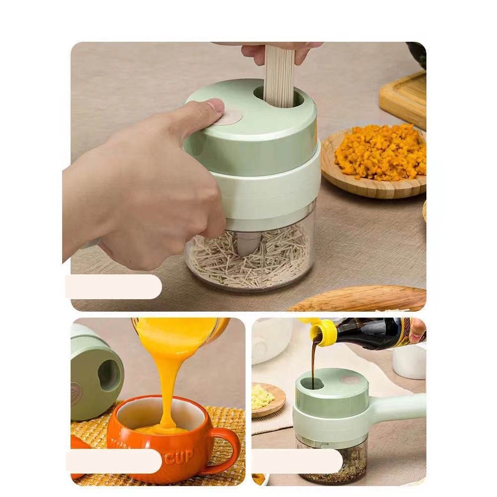 máy xay tỏi ớt mini cầm tay đa năng thái lát hành tỏi ớt đây đủ phụ kiện