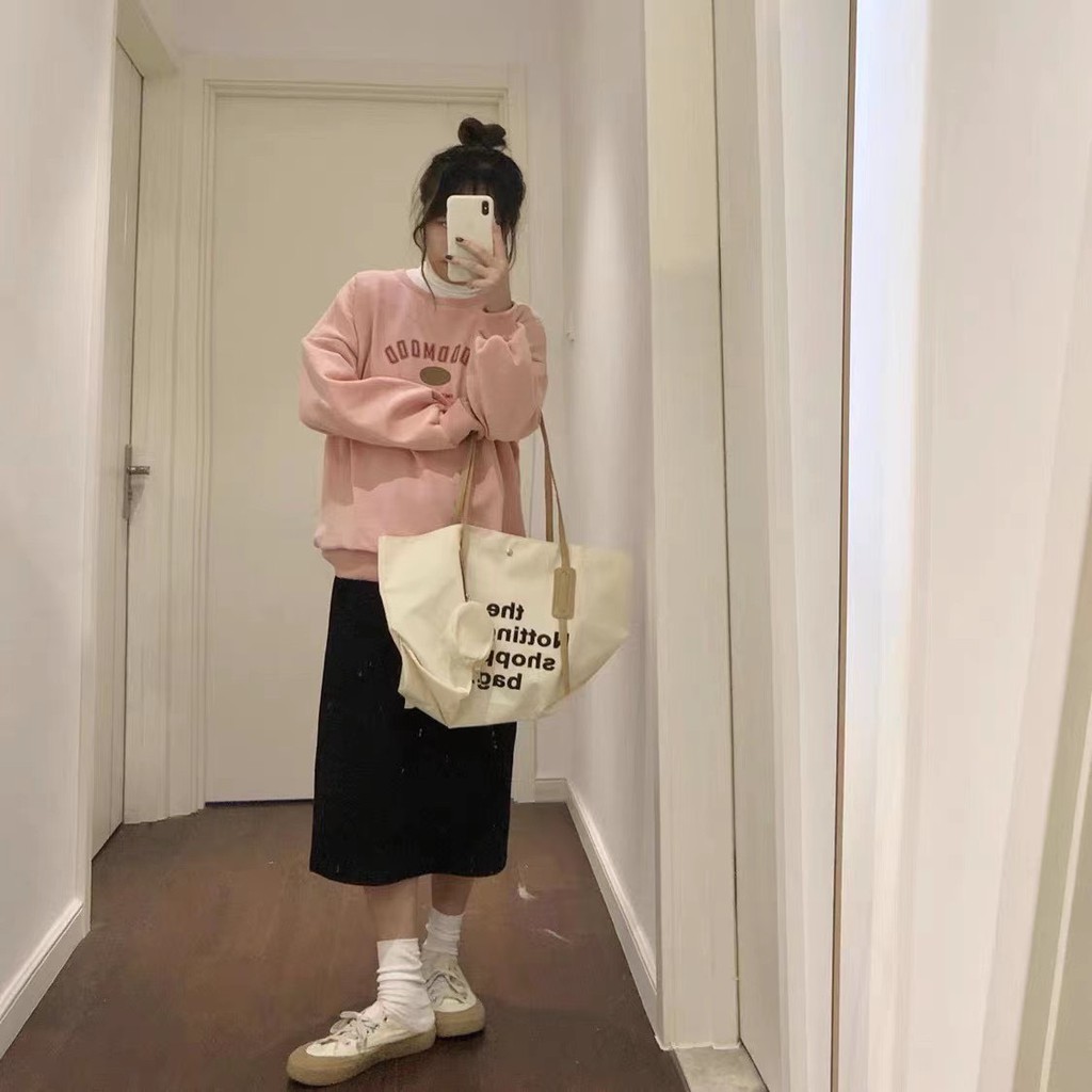 Áo hoodie nữ cổ tròn dài tay chất nỉ dày chữ Good Mood Friday | BigBuy360 - bigbuy360.vn