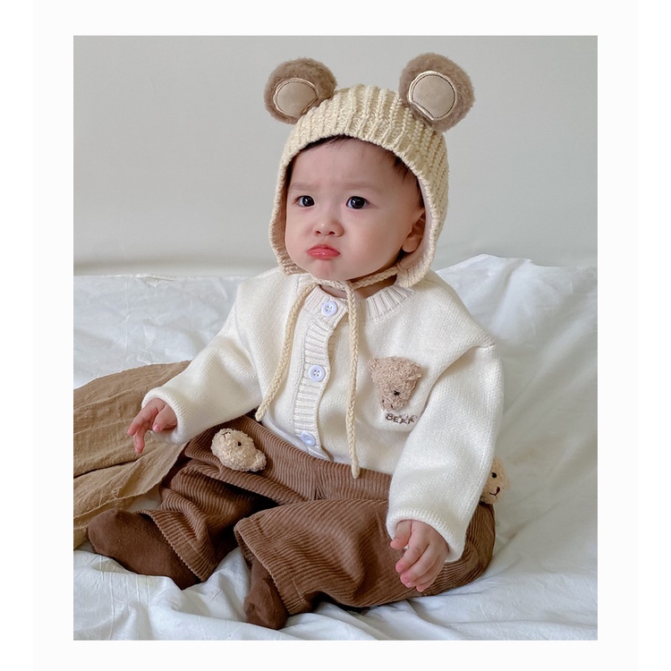 Áo Khoác Cardigan Dệt Kim Thời Trang Xuân Thu Cho Bé