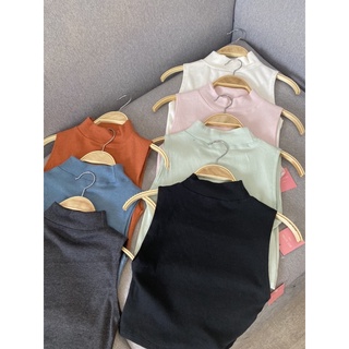 Áo croptop cổ lọ