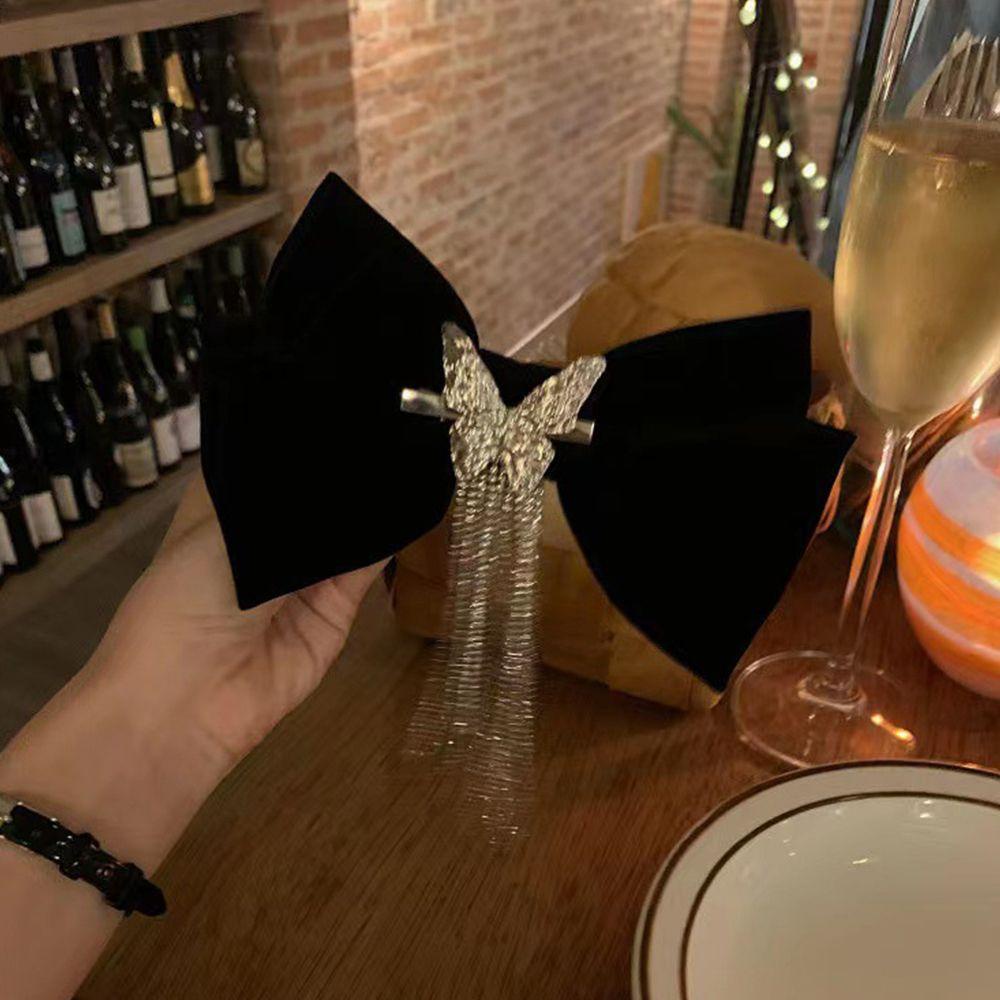 Kẹp Tóc Vải Nhung Hình Bướm Thời Trang Thu Đông Cho Nữ|Kẹp Tóc Hình Nơ Xinh Xắn Dành Cho Bé Gái