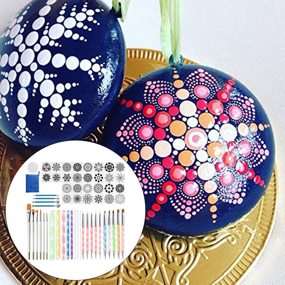 Set 58 Cọ Vẽ Họa Tiết Mandala Nghệ Thuật Chuyên Dụng