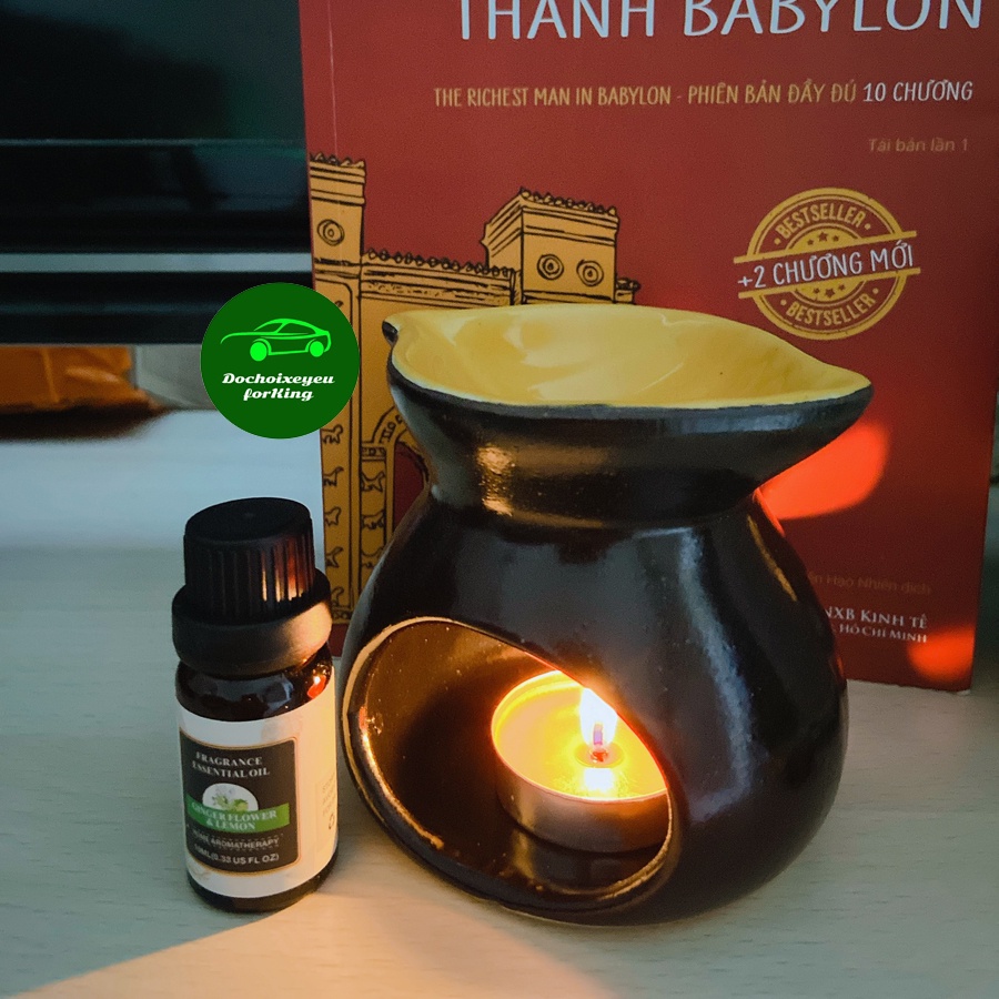 Đèn xông tinh dầu dùng nến gốm sứ BÁT TRÀNG ẤM TRÀ