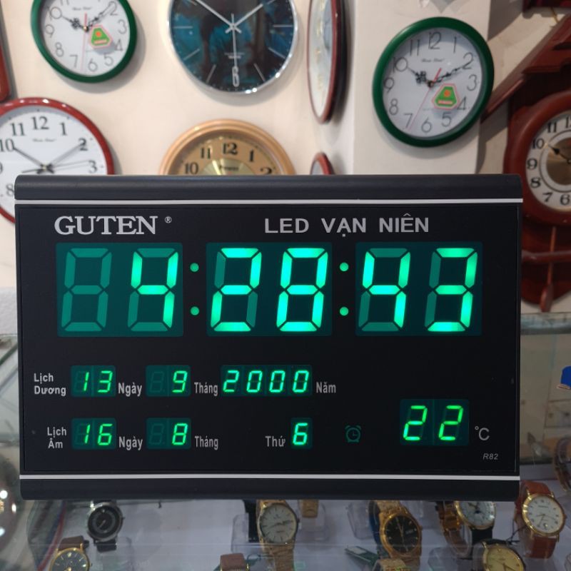 ( Hàng loại 1) Đồng hồ led vạn niên treo tường - Để bàn GUTEN R82 Kích thước: 30x20cm