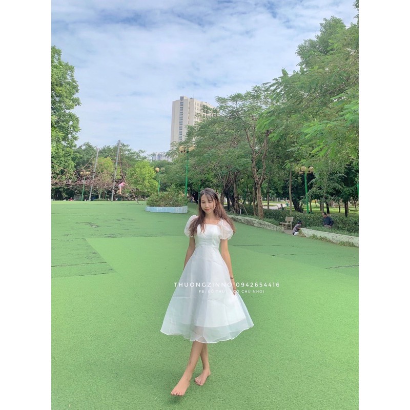 [Ảnh thật/Video] Đầm trắng đính hạt ngọc thiết kế dự tiệc Váy trắng công chúa mặc được 2 kiểu | BigBuy360 - bigbuy360.vn