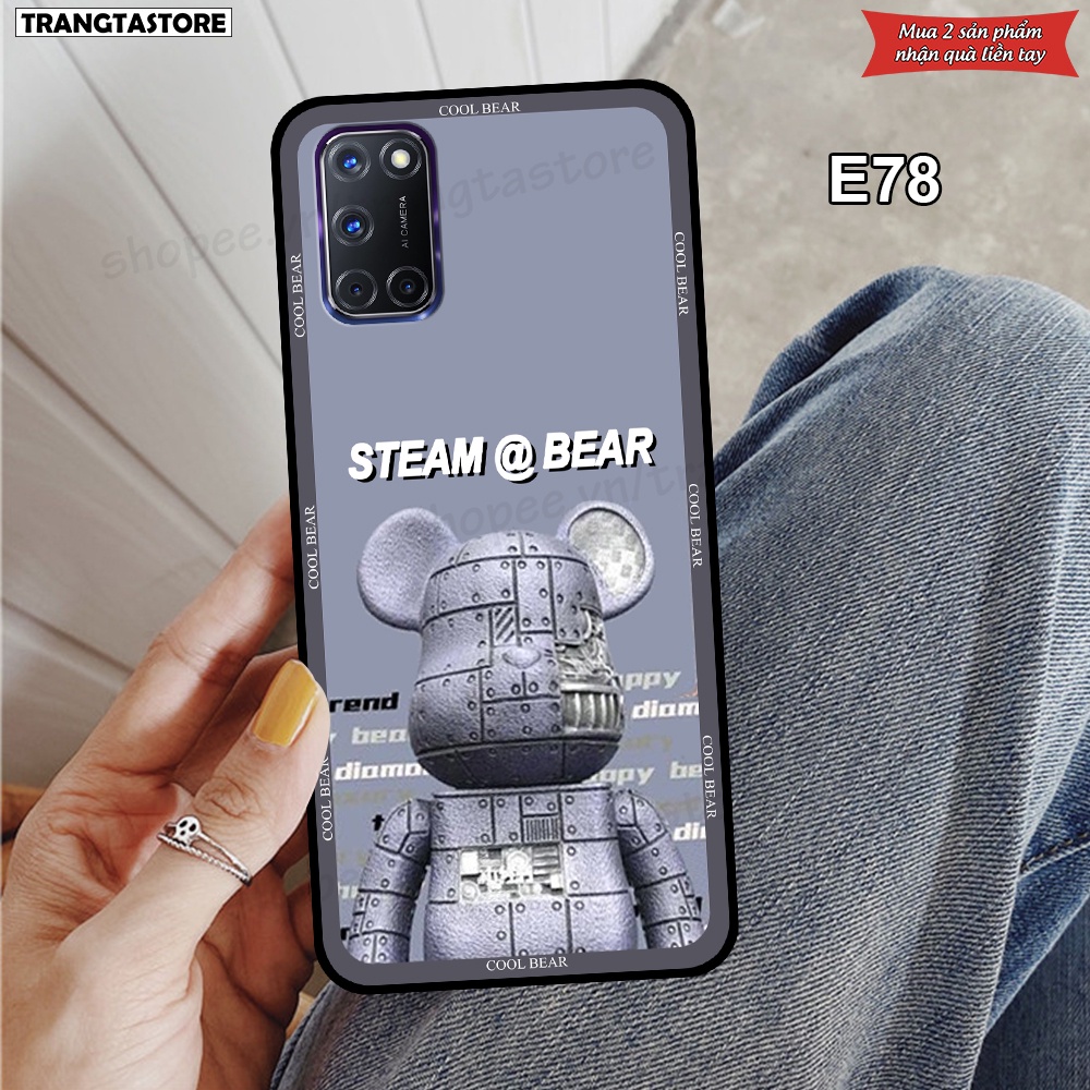Ốp Oppo A52 / A92 in hình gấu Bearbrick,Metal Style,Doremon siêu dễ thương chất lượng