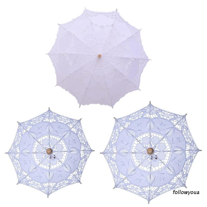 Dù ren màu trắng gồm 8 tán thích hợp chụp ảnh lãng mạn cho nữ