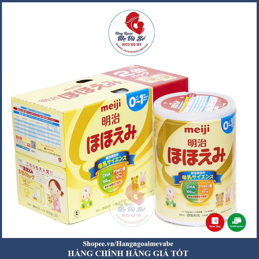 Sữa Meiji lon, sữa bột Meiji Số 0 cho bé Nhật Bản 800g