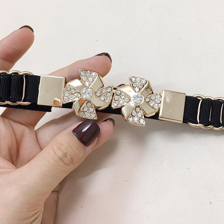 Đai váy kết nhỏ xinh 1.5cm 2 bông hoa