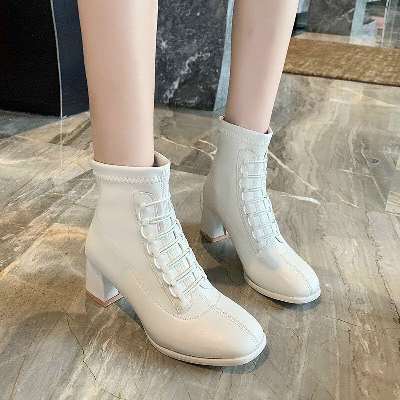 BOOT DA CAO CẤP GÓT VUÔNG CAO 7cm- Có khoá sau đi dễ dàng hơn | BigBuy360 - bigbuy360.vn