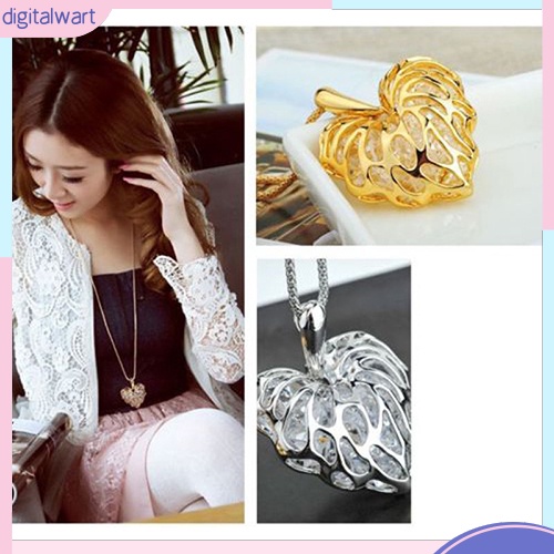 Dây chuyền dài mặt hình trái tim đính đá quý nhân tạo sang trọng cá tính dành cho nữ